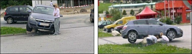 Opel vs. small rock