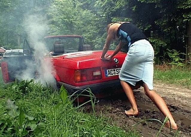 BMW stuck in mud again...